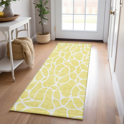 Zarelia Yellow Washable Indoor - Outdoor Rug - LOOMLAN - LOOMLAN Rugs - Outdoor Rugs