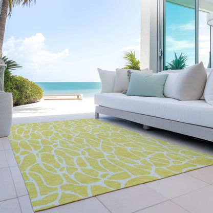 Zarelia Yellow Washable Indoor - Outdoor Rug - LOOMLAN - LOOMLAN Rugs - Outdoor Rugs