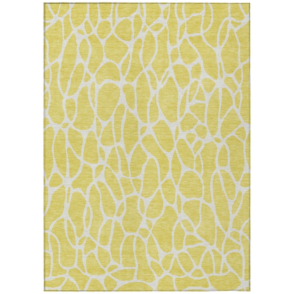 Zarelia Yellow Washable Indoor - Outdoor Rug - LOOMLAN - LOOMLAN Rugs - Outdoor Rugs