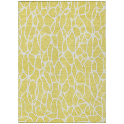 Zarelia Yellow Washable Indoor - Outdoor Rug - LOOMLAN - LOOMLAN Rugs - Outdoor Rugs