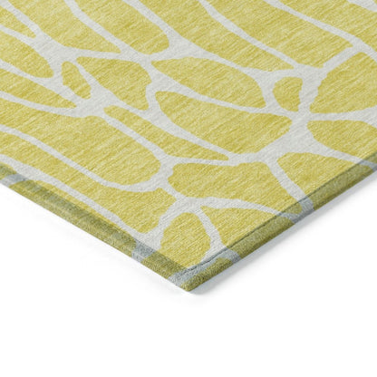 Zarelia Yellow Washable Indoor - Outdoor Rug - LOOMLAN - LOOMLAN Rugs - Outdoor Rugs