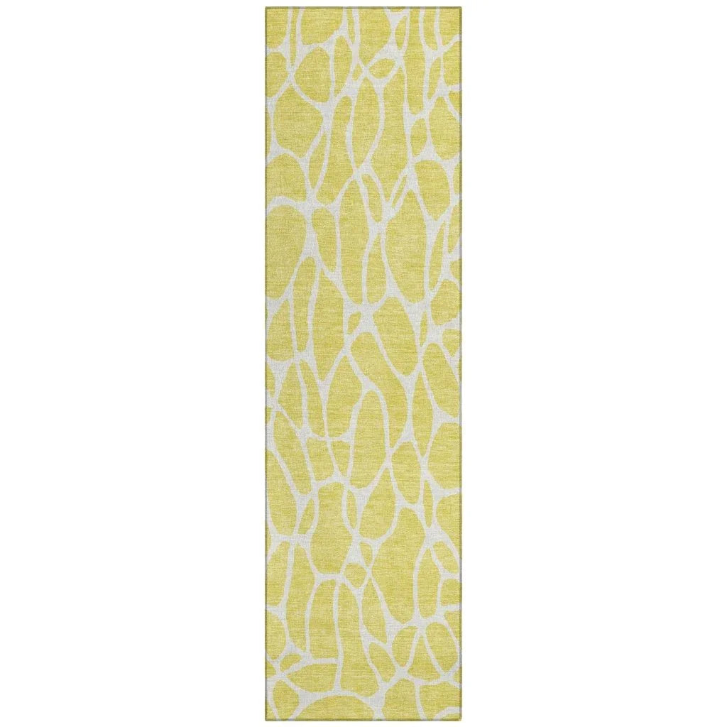 Zarelia Yellow Washable Indoor-Outdoor Rug