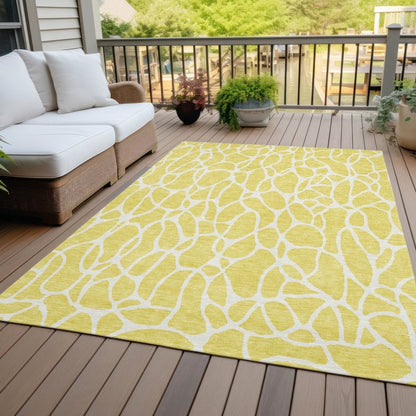 Zarelia Yellow Washable Indoor - Outdoor Rug - LOOMLAN - LOOMLAN Rugs - Outdoor Rugs