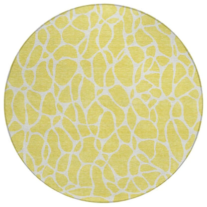 Zarelia Yellow Washable Indoor-Outdoor Rug