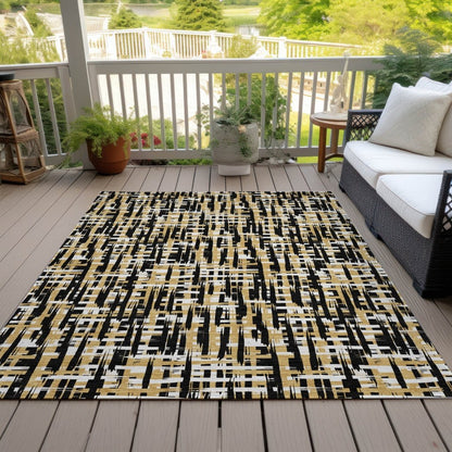 LOOMLAN Rugs Zarifa Black Washable Indoor-Outdoor Rug