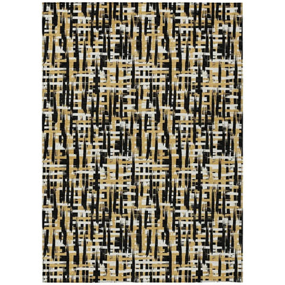LOOMLAN Rugs Zarifa Black Washable Indoor-Outdoor Rug