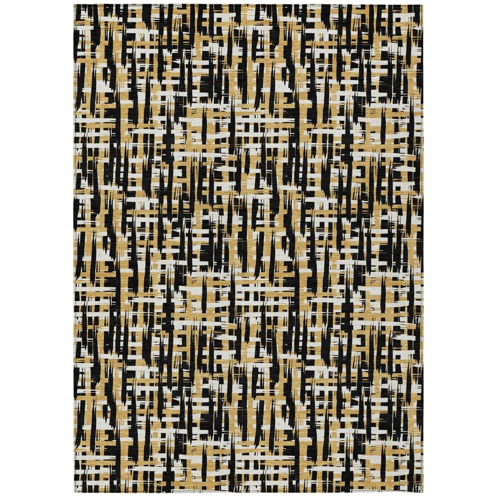LOOMLAN Rugs Zarifa Black Washable Indoor-Outdoor Rug
