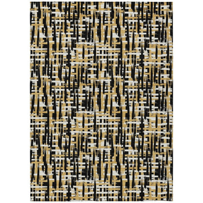 LOOMLAN Rugs Zarifa Black Washable Indoor-Outdoor Rug