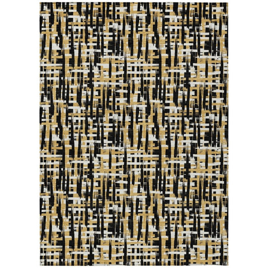 LOOMLAN Rugs Zarifa Black Washable Indoor-Outdoor Rug