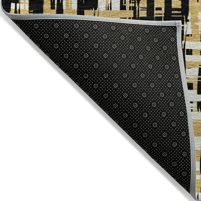 LOOMLAN Rugs Zarifa Black Washable Indoor-Outdoor Rug