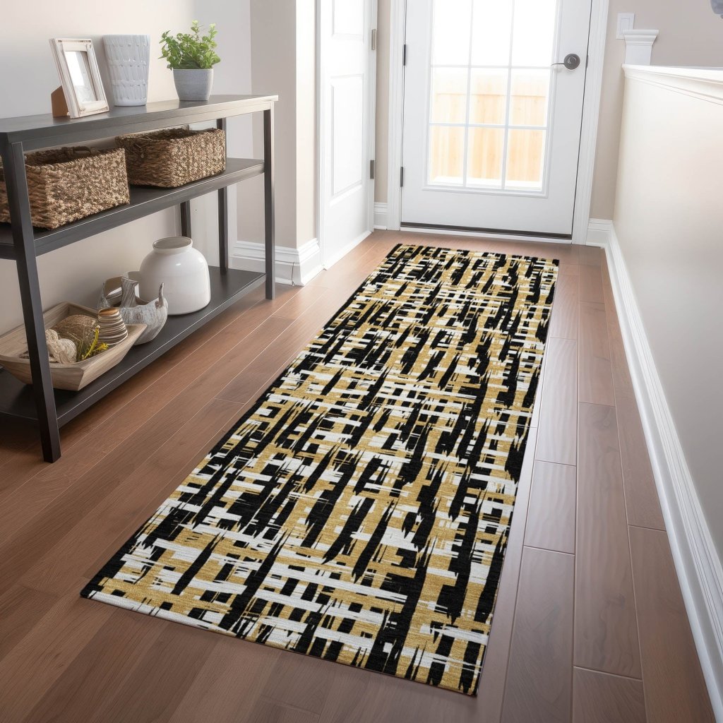 LOOMLAN Rugs Zarifa Black Washable Indoor-Outdoor Rug