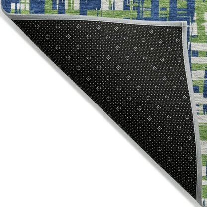 LOOMLAN Rugs Zarifa Blue Washable Indoor-Outdoor Rug