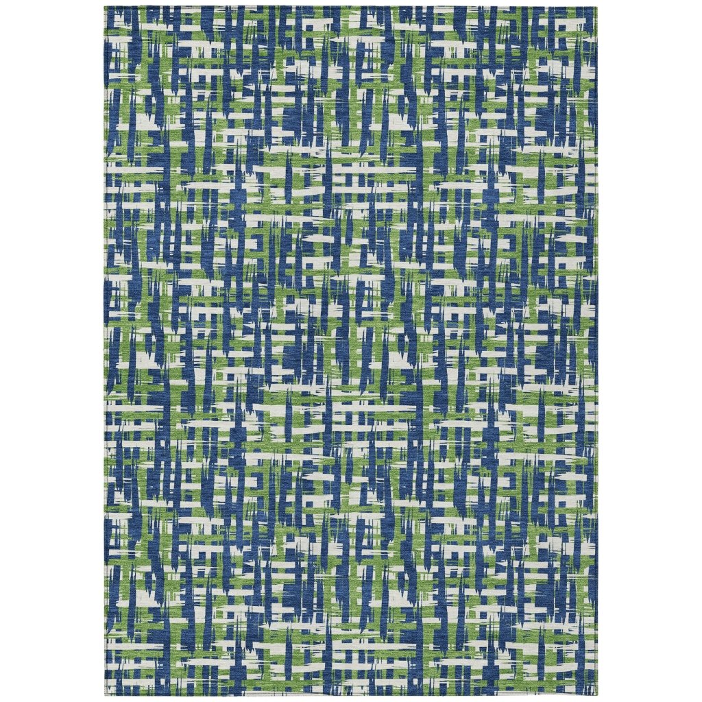 LOOMLAN Rugs Zarifa Blue Washable Indoor-Outdoor Rug