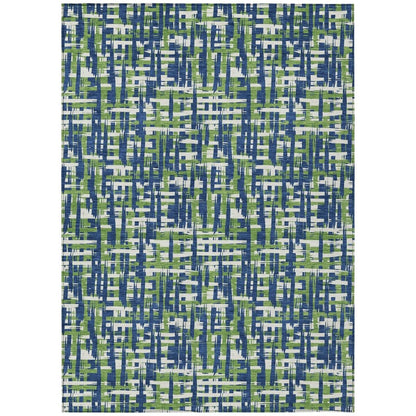 LOOMLAN Rugs Zarifa Blue Washable Indoor-Outdoor Rug