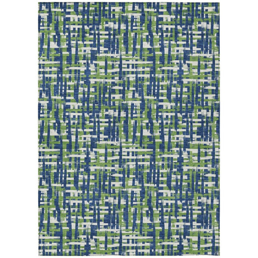 LOOMLAN Rugs Zarifa Blue Washable Indoor-Outdoor Rug
