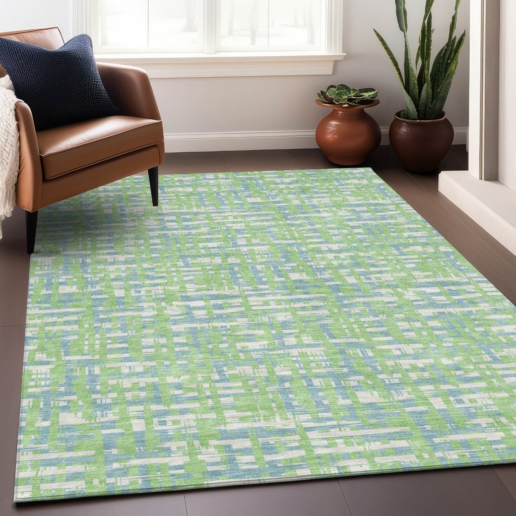 LOOMLAN Rugs Zarifa Green Washable Indoor-Outdoor Rug