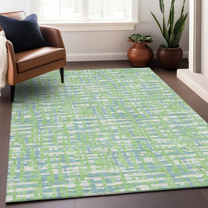 LOOMLAN Rugs Zarifa Green Washable Indoor-Outdoor Rug