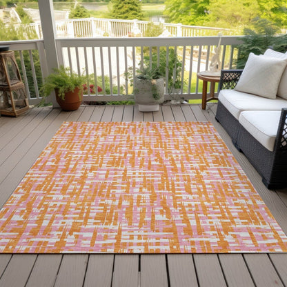 LOOMLAN Rugs Zarifa Orange Washable Indoor-Outdoor Rug