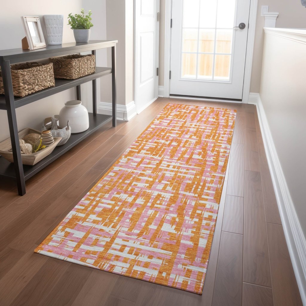 LOOMLAN Rugs Zarifa Orange Washable Indoor-Outdoor Rug