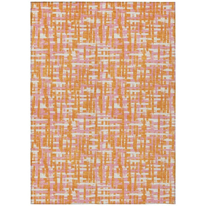 LOOMLAN Rugs Zarifa Orange Washable Indoor-Outdoor Rug