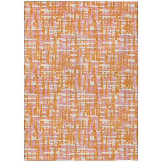 LOOMLAN Rugs Zarifa Orange Washable Indoor-Outdoor Rug
