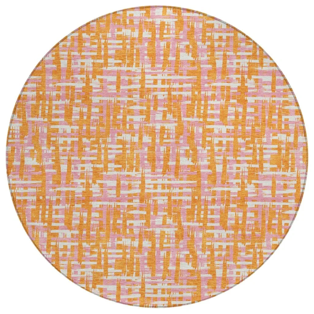 LOOMLAN Rugs Zarifa Orange Washable Indoor-Outdoor Rug