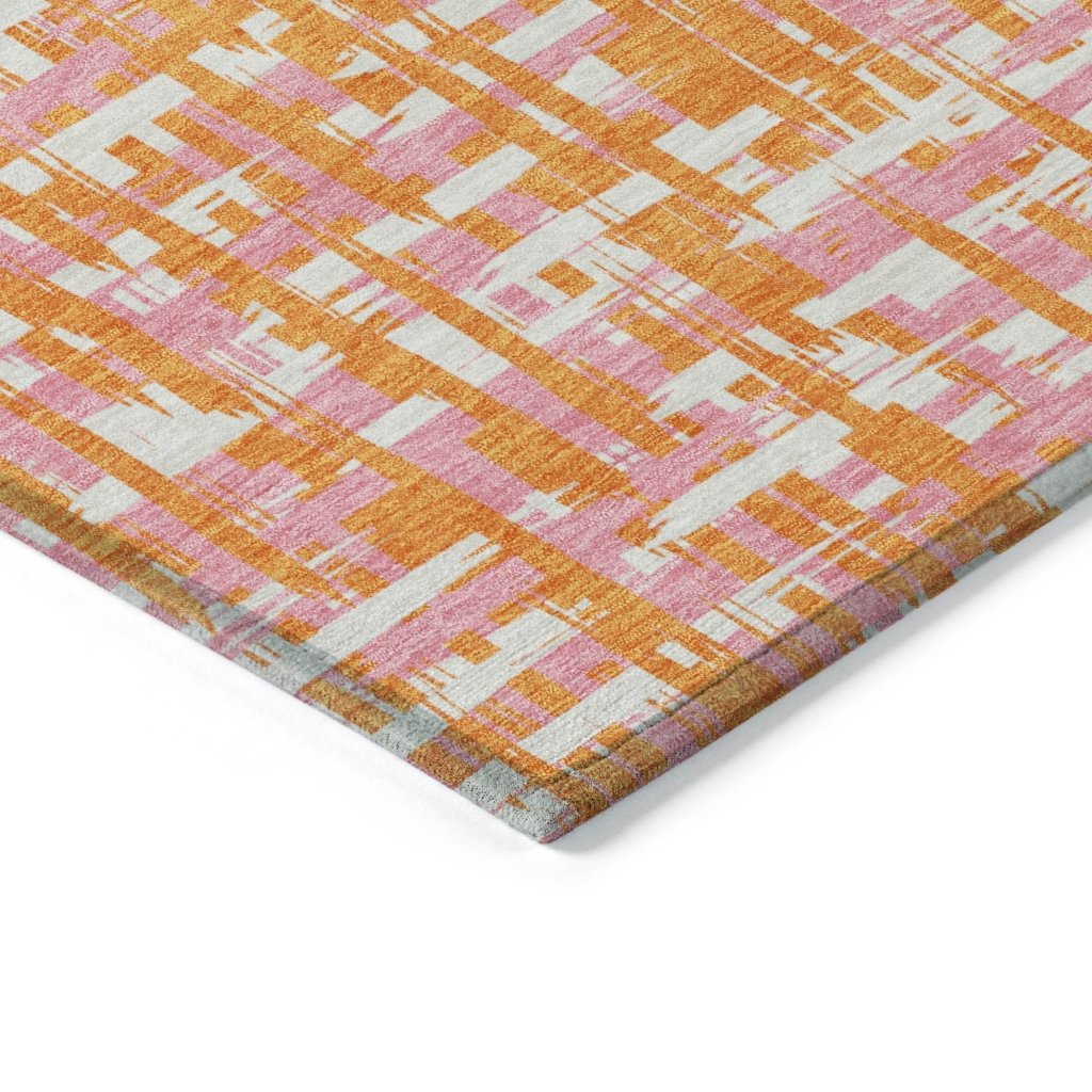LOOMLAN Rugs Zarifa Orange Washable Indoor-Outdoor Rug