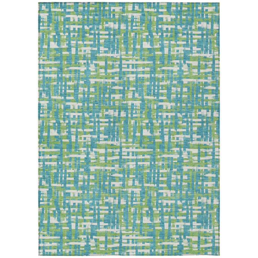 Zarifa Teal Washable Indoor - Outdoor Rug - LOOMLAN - LOOMLAN Rugs - Outdoor Rugs