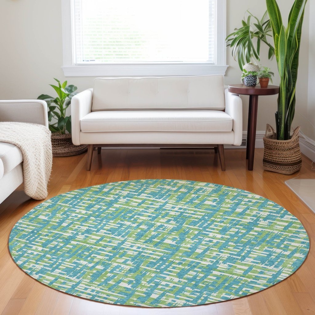 Zarifa Teal Washable Indoor - Outdoor Rug - LOOMLAN - LOOMLAN Rugs - Outdoor Rugs