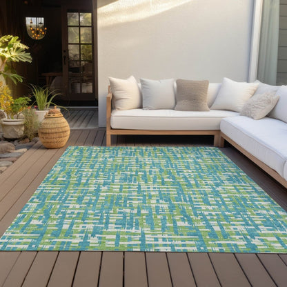 Zarifa Teal Washable Indoor - Outdoor Rug - LOOMLAN - LOOMLAN Rugs - Outdoor Rugs