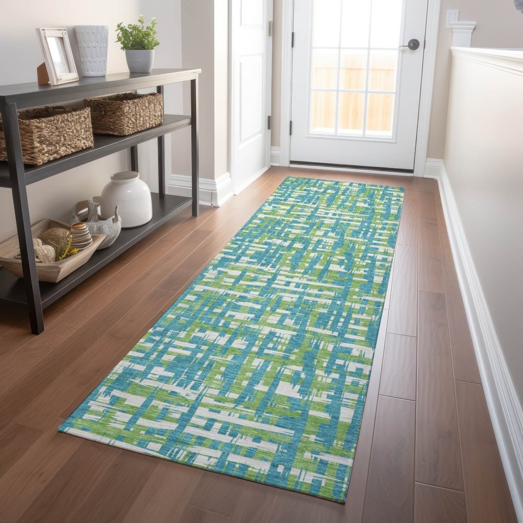 Zarifa Teal Washable Indoor - Outdoor Rug - LOOMLAN - LOOMLAN Rugs - Outdoor Rugs