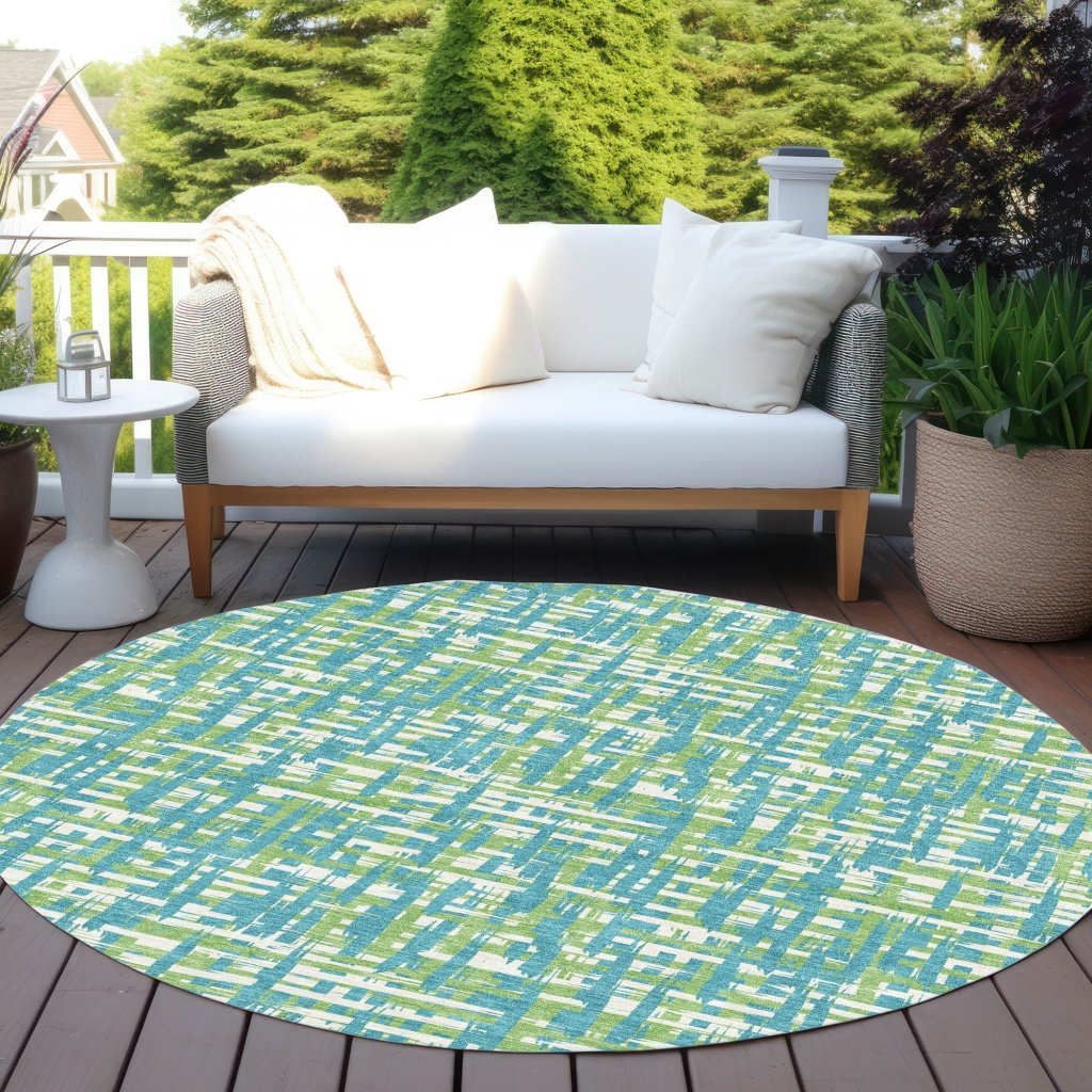 Zarifa Teal Washable Indoor - Outdoor Rug - LOOMLAN - LOOMLAN Rugs - Outdoor Rugs