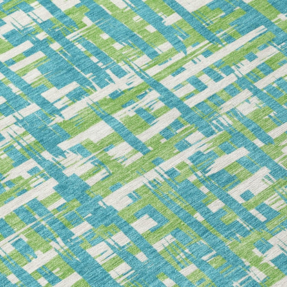Zarifa Teal Washable Indoor - Outdoor Rug - LOOMLAN - LOOMLAN Rugs - Outdoor Rugs