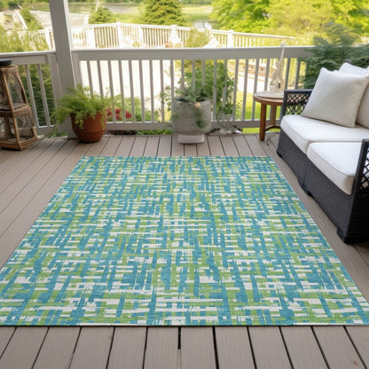 Zarifa Teal Washable Indoor - Outdoor Rug - LOOMLAN - LOOMLAN Rugs - Outdoor Rugs