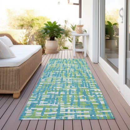 Zarifa Teal Washable Indoor - Outdoor Rug - LOOMLAN - LOOMLAN Rugs - Outdoor Rugs