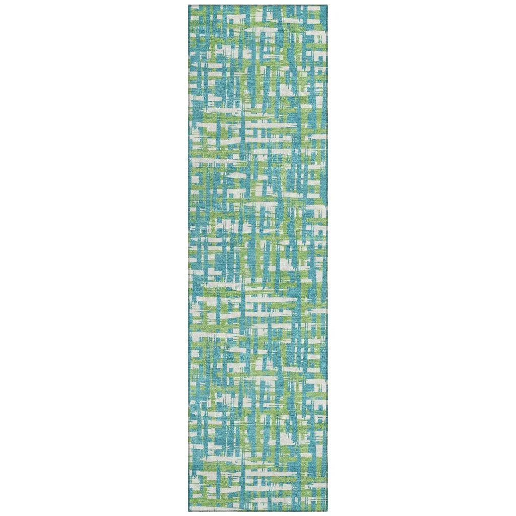 Zarifa Teal Washable Indoor-Outdoor Rug