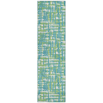 Zarifa Teal Washable Indoor-Outdoor Rug