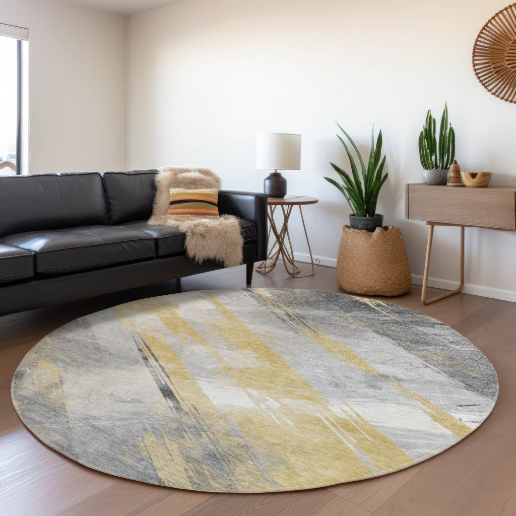 LOOMLAN Rugs Zarinae Gold Washable Indoor-Outdoor Rug