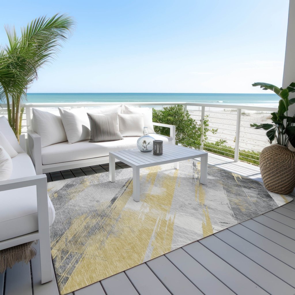 LOOMLAN Rugs Zarinae Gold Washable Indoor-Outdoor Rug