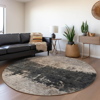 LOOMLAN Rugs Zehara Brown Washable Indoor-Outdoor Rug
