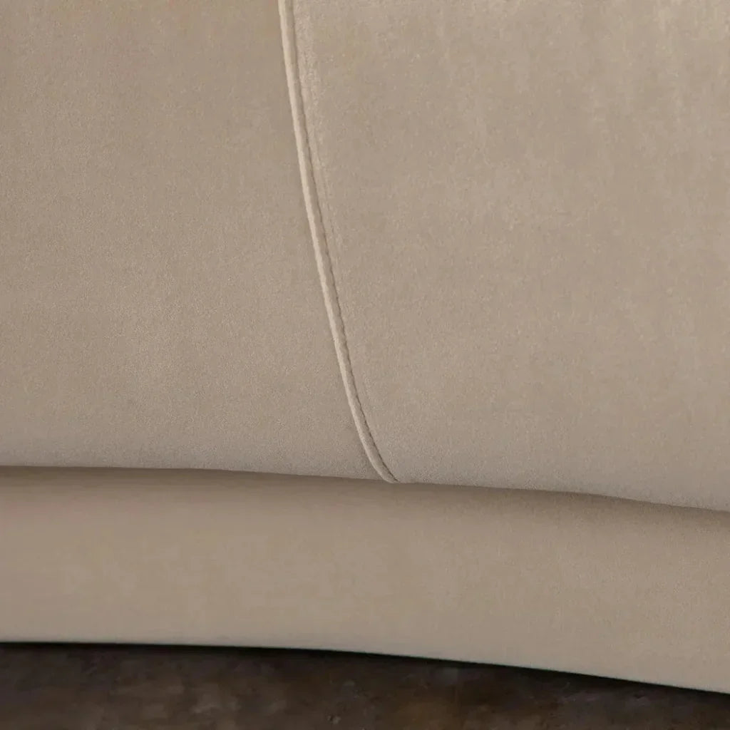 Zelda Light Camel Performance Velvet Curved Sofa