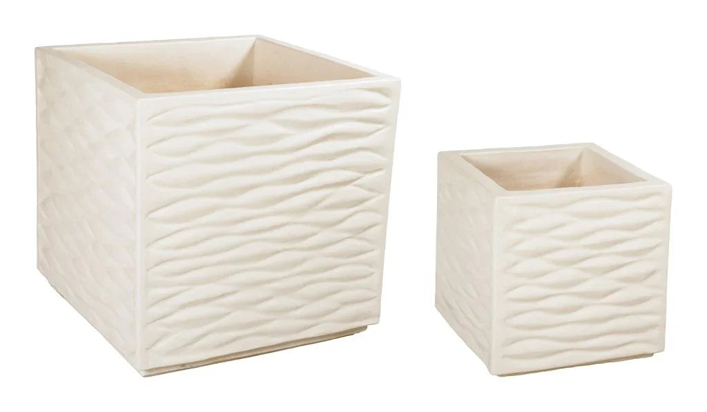 Zen Ceramic Glazed Patio Planter (Set Of 2) - LOOMLAN - Seasonal Living - Outdoor Accessories