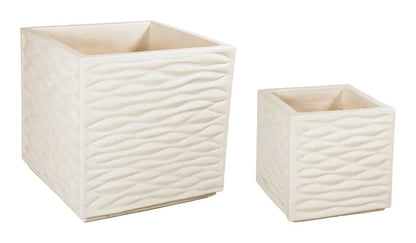 Zen Ceramic Glazed Patio Planter (Set Of 2) - LOOMLAN - Seasonal Living - Outdoor Accessories