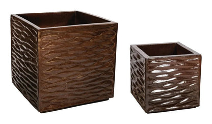 Zen Ceramic Glazed Patio Planter (Set Of 2)