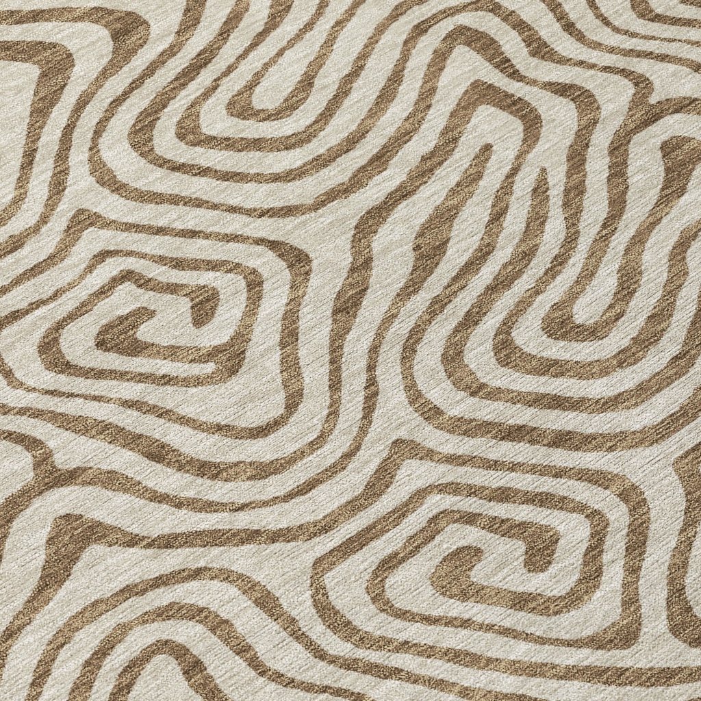 LOOMLAN Rugs Zena Beige Washable Indoor-Outdoor Rug