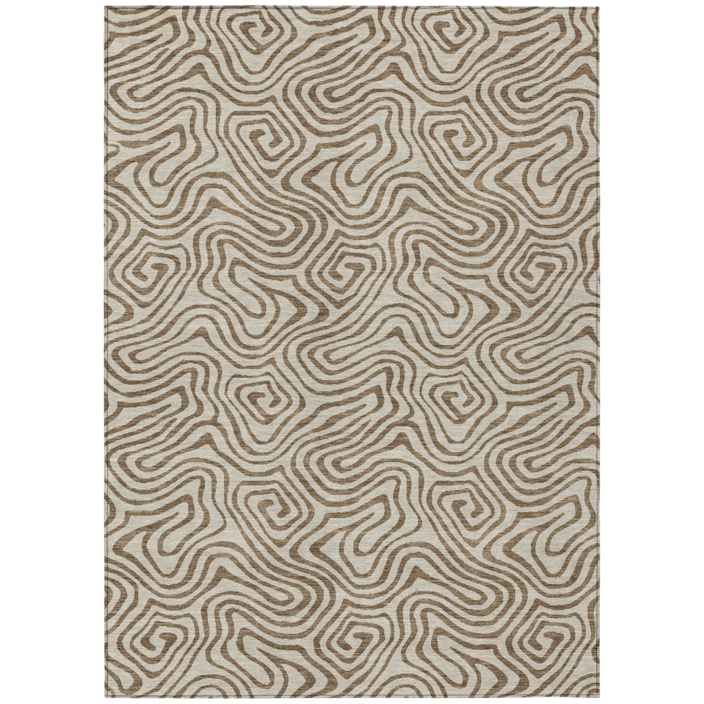LOOMLAN Rugs Zena Beige Washable Indoor-Outdoor Rug