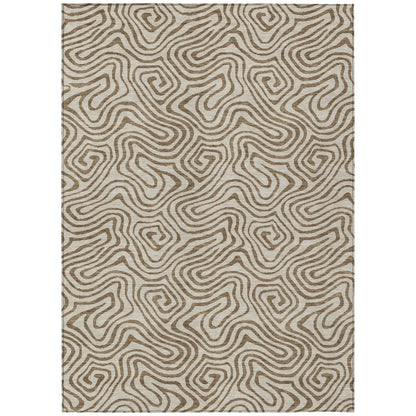 LOOMLAN Rugs Zena Beige Washable Indoor-Outdoor Rug