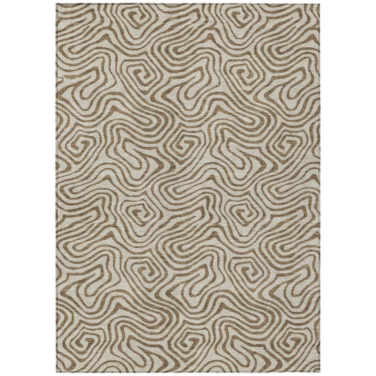 LOOMLAN Rugs Zena Beige Washable Indoor-Outdoor Rug