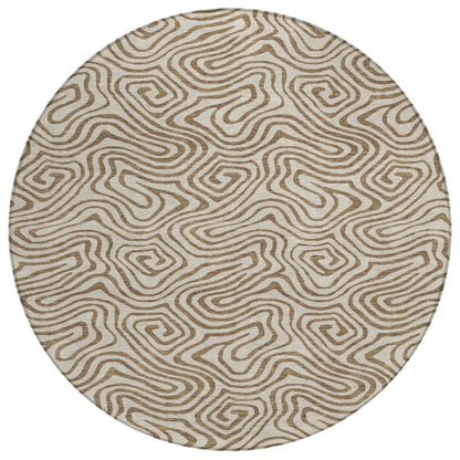 LOOMLAN Rugs Zena Beige Washable Indoor-Outdoor Rug