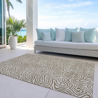 LOOMLAN Rugs Zena Beige Washable Indoor-Outdoor Rug